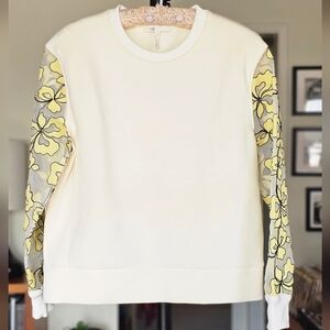 Maje Cream Floral Sweatshirt